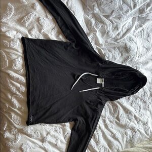 Black Pink Hoodie with Drawstrings